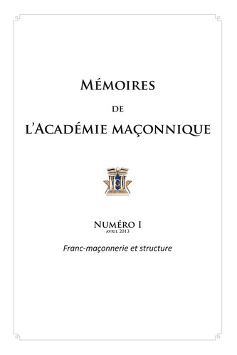 Mémoires de l'académie maçonnique No 1